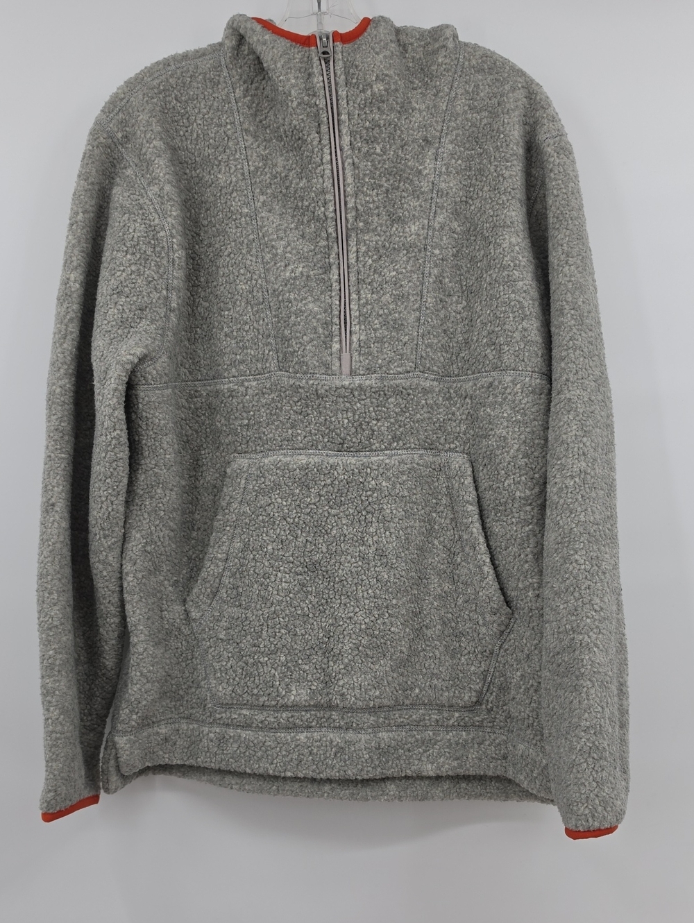 MADEWELL Polartec Thermal Pro Pullover Fleece Hoodie Sherpa Half Zip Gray Size M